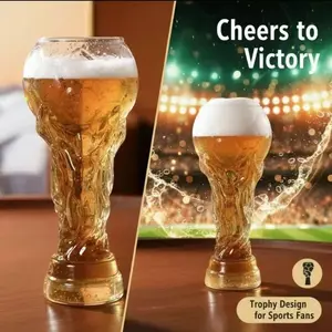 Trophy Beer Glass,Premium SocceThemed Beer Glasses for Men, Novelty World CupTrophy Shape for Game Day Parties, Man Cave &Football Fan Gifts Drinkware Mug Bottles Tumblers