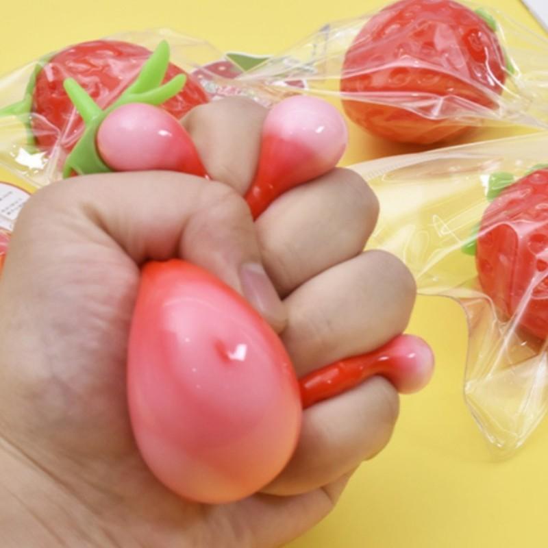 Large Strawberry Soft Plush Toy, Slow Bounce Fruit Ventilation Toy, Fun Sensory Comfort Toy, Home Decor Interactive Prize, Christmas Gift, Squishies