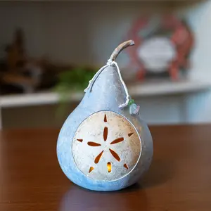 Hand-Crafted Coastal Gourd - Sand Dollar - Miniature