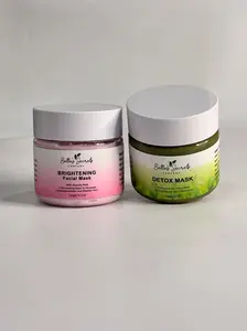 Belle's Secrets Detox Mask & Brightening Facial Mask Combo - Skincare, Skin Repair, 2-Pack, Suitable for All Skin Types