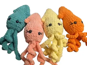 Handmade Squid Plushie - Crochet Squid Plushie - Gift
