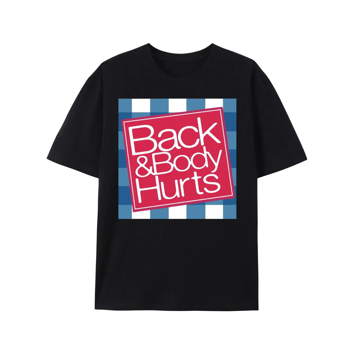 [100% Cotton] [100% Cotton]  Elaxed Fit Graphic T Shirt For Men - Casual Short Sleeve Tee With Funny 'Back And Body Hurts' Print For Summer, Spring T-Shirt For Men And Women