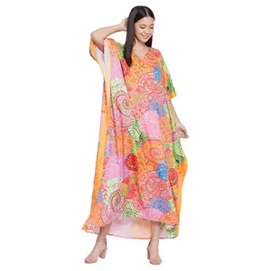Gypsie blu Caftan for Women Plus Size Maxi Dress Dubai Kaftan Loungewear House Dresses