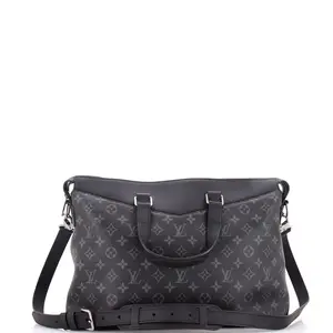 Pre-owned Louis Vuitton Canvas Coated, Leather Top Handle Bags Explorer Briefcase Monogram Eclipse Canvas by Rebag