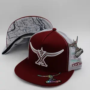 TEXHORN HANDCRAFTED CAP COLLEGE STATION STYLE MAROON AND WHITE
