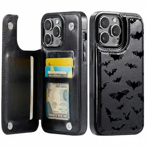 Phone Case - A Full-Screen Bat-Themed Wallet Case with Credit Card Slots for Iphone 17, 17 Air, 16, 15 Pro, 14, 13 Pro, 12, 11 Pro Max, And Xs, As Well As a Cute Phone Case for Samsung, S23+, Plus, And