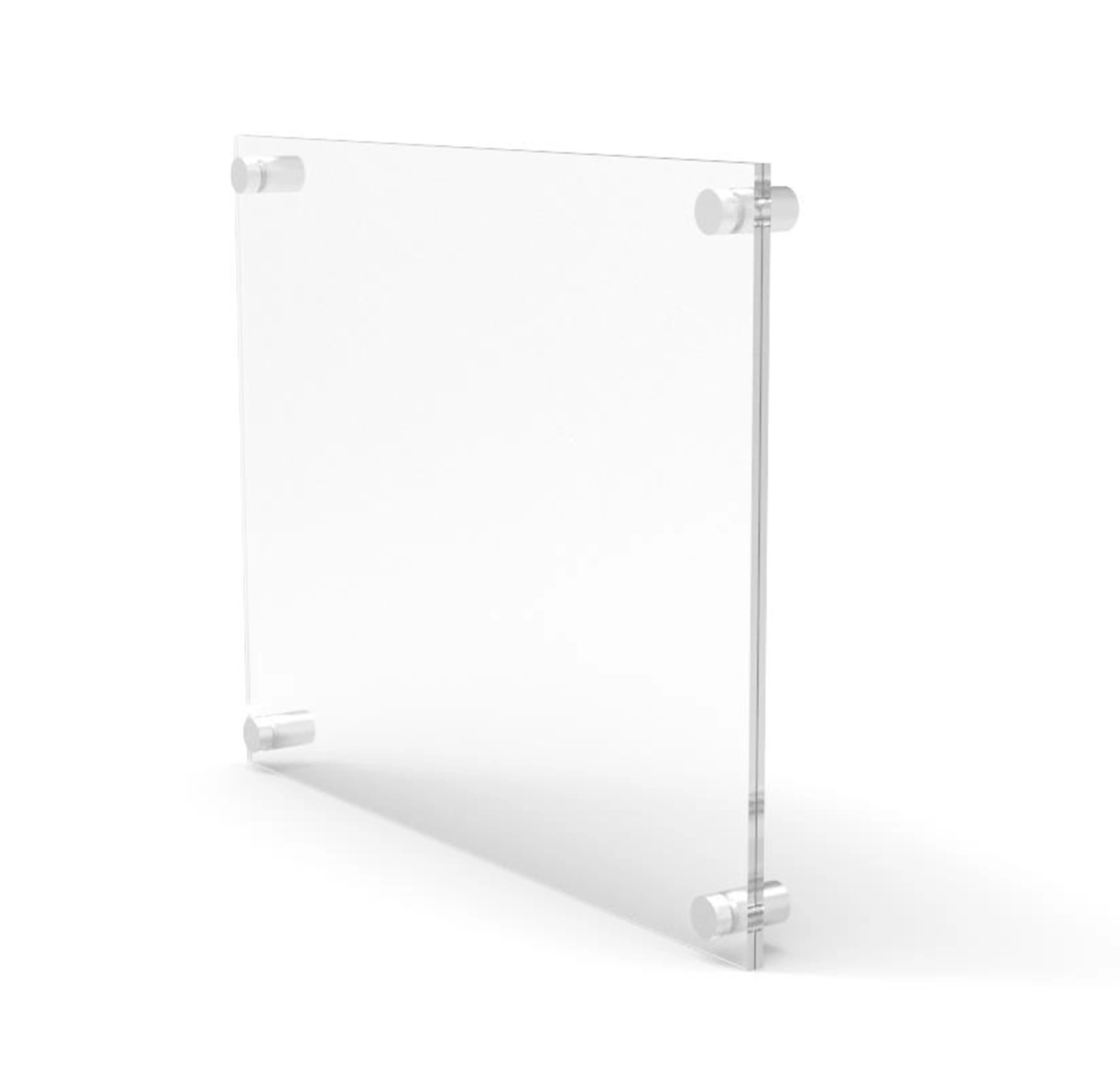 FixtureDisplays® 2 sheets acrylic per set Clear Sign Name Holder Plexiglass 6X6 Wallmount Poster Frame Standoff 119884-6X6-NF