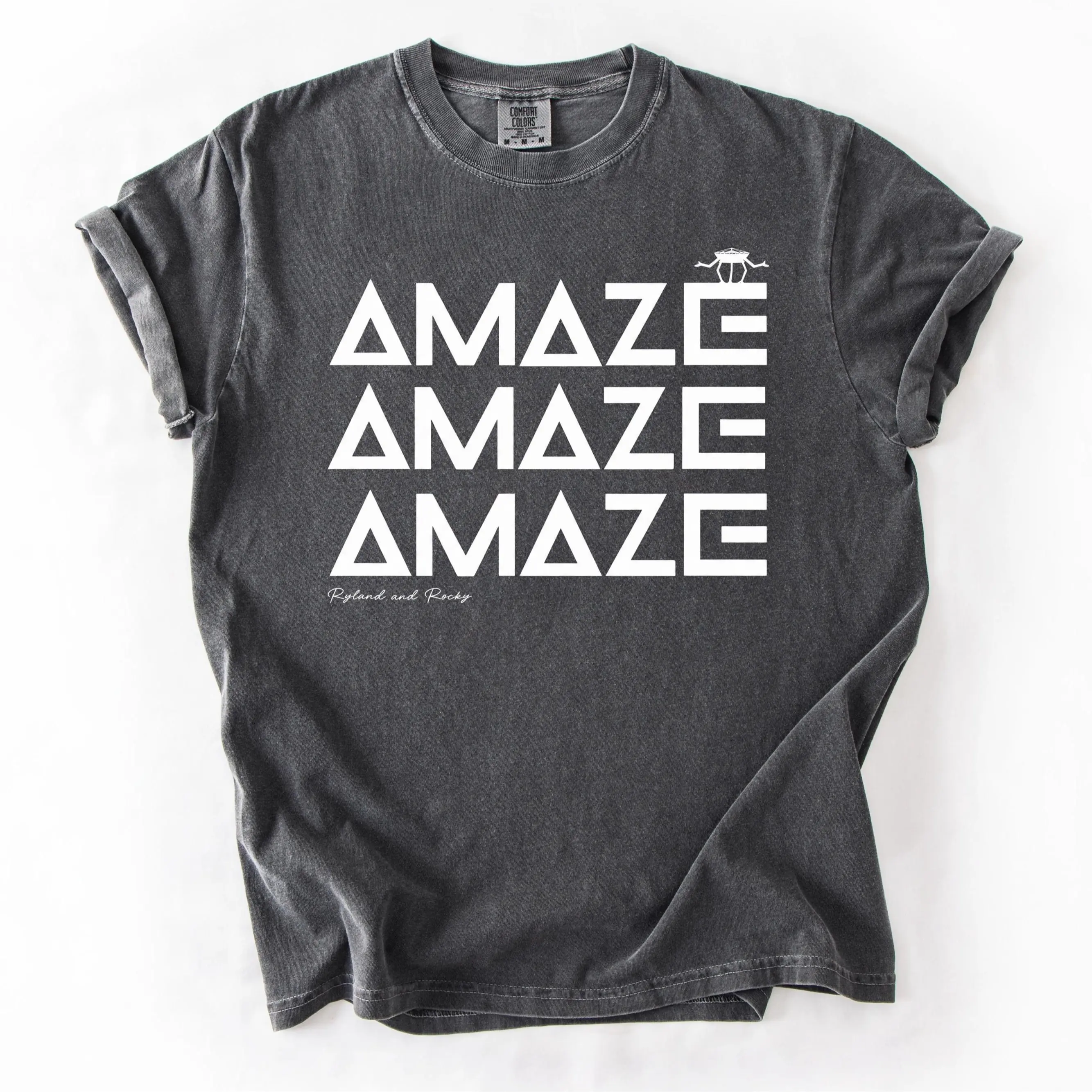 Comfort Colors AMAZE Shirt, Minimalist Graphic Tee, Bold Typography Shirt, Streetwear Aesthetic Tee, Unisex Vintage Washed Shirt