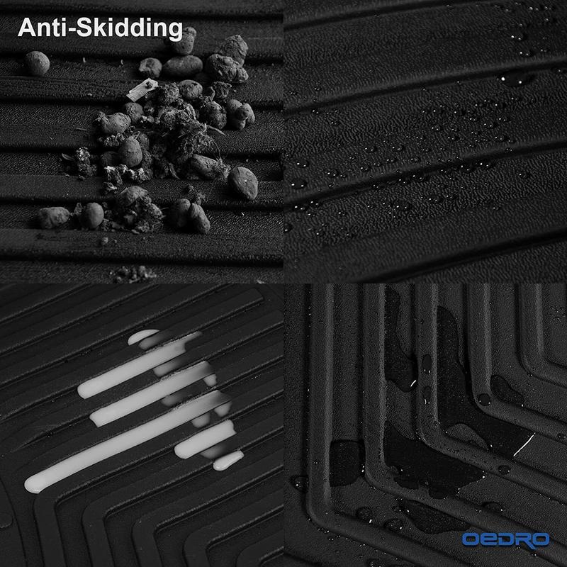 YITAMOTOR Floor Mats for 2014-2018 Chevy Sliverado /GMC Sierra 1500 Double Cab, 2015-2019 Chevy Silverado/GMC Sierra 2500HD 3500HD, 2019 Silverado LD/Sierra Limited, All Weather Guard 1st and 2nd Row Custom Fit Liners Truck Protector Car Accessories