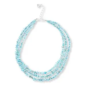 Mine Finds by Jay King Sterling Silver Larimar and Blue Opal 3-Strand Necklace