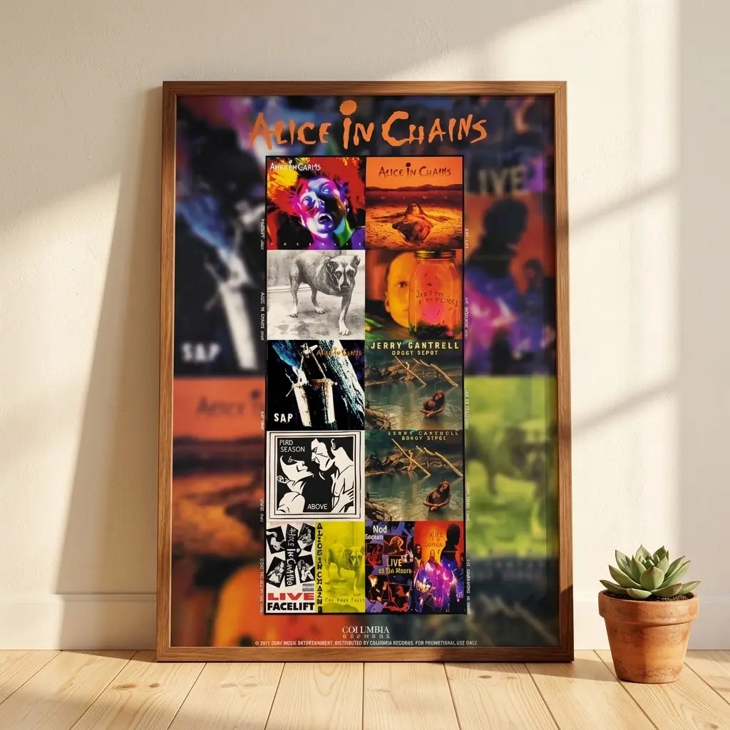 Alice In Chains Rock Poster, Alternative Music Wall Art, Vintage Band Inspired Print, Colorful Album Style Decor, Music Lover Gift Artwork