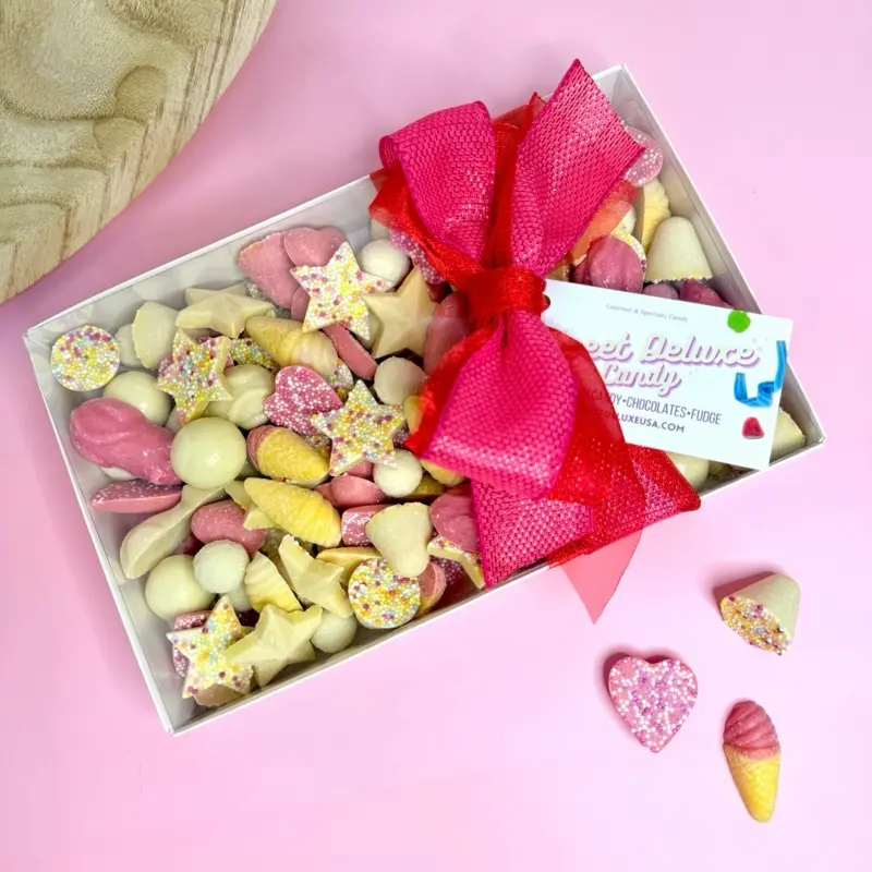 Valentine’s Day Chocolate Mix Swedish and European Strawberry White Chocolate Box Gift Bag