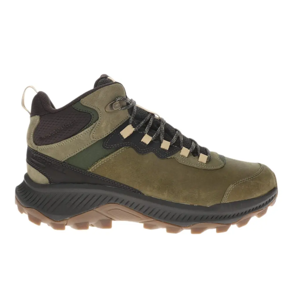 Merrell Mens Speed Strike 2 Mid Lace Up Hiking Hiking Casual Boots Ankle - Green Merrell Mens Speed Strike 2 Mid Lace Up Hiking Hiking Casual Boots Ankle - Green