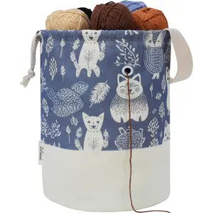 Large Drawstring Yarn Crochet Bag Organizer Portable Yarn Storage Holder for Knitting Projects Store Skein Ball Needles Accessories