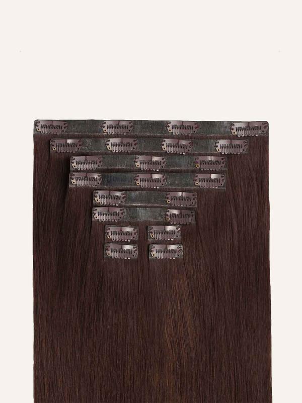20" Seamless Chocolate Brown Clip-Ins (180g)