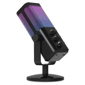 XTUGA M7 Dynamic Microphone for Gaming Streaming with RGB Light,Computer Condenser Mic Noise Reduction Real-Time Monitoring for Podcast,Studio,PC,PS5,Mac,YouTube