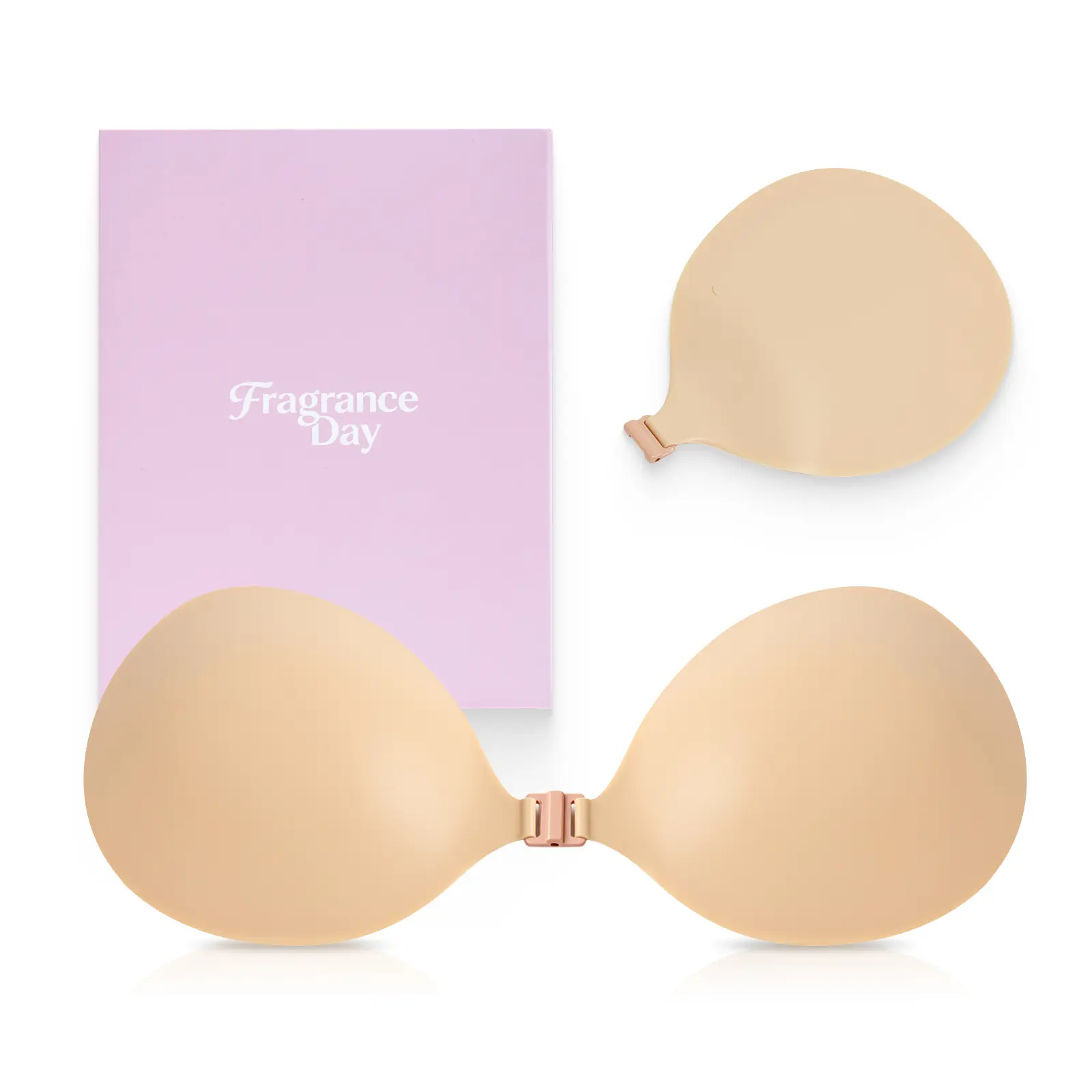 Fragrance Day Strapless Bra – No.1 Push-up Sticky Bra, Waterproof & Sweat-proof Invisible Bra, Reusable Silicone Adhesive Bra for Women, Includes Storage Board & Replaceable Pads Womenswear