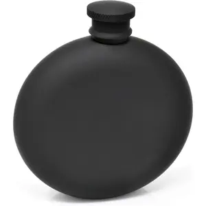Flask for  Matte Black 5 Oz Stainless Steel Leak-Proof Circular with Funnel in  Package for Men & Women.