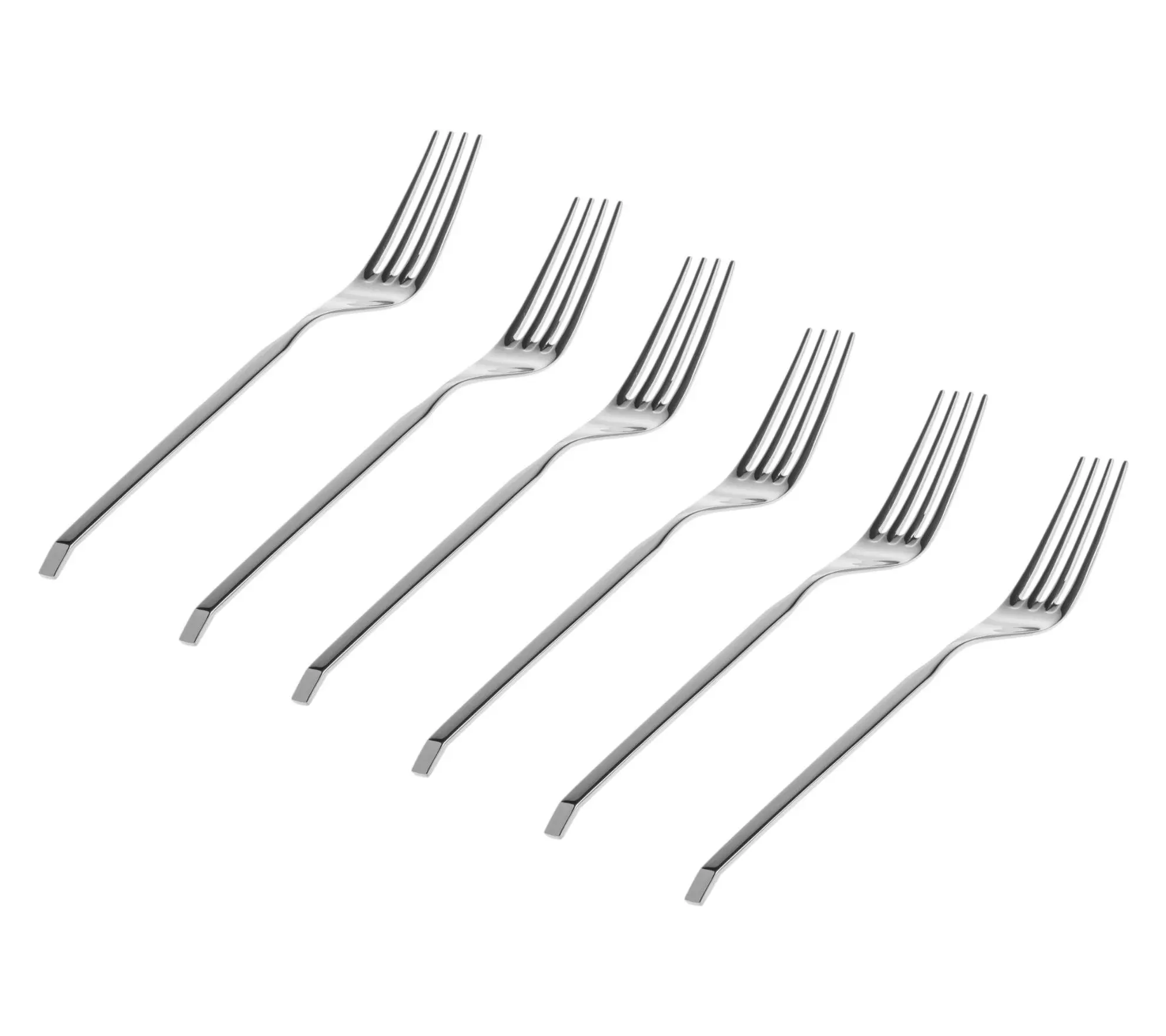 Godinger Set of 6 Ramp Mirrored 18/0 SS Dinner Forks Godinger Set of 6 Ramp Mirrored 18/0 SS Dinner Forks