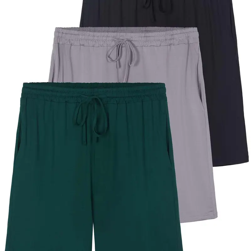 3 Pack Men's Pajama Shorts Sleep Lounge Casual PJ Comfy Cooling Pockets