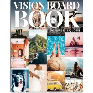 Vision Board Book Magazine for Women - 1000+ Diverse Pictures, Quotes, Self-Discovery Exercises | Complete Collage Clip Art Supplies Kit for Adults | Ideal for Vision Mood Board Party & Manifestation