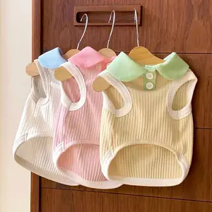 Tri-colors Shirt Collar Fresh Pet Dog Vest Clothes for Spring Summer