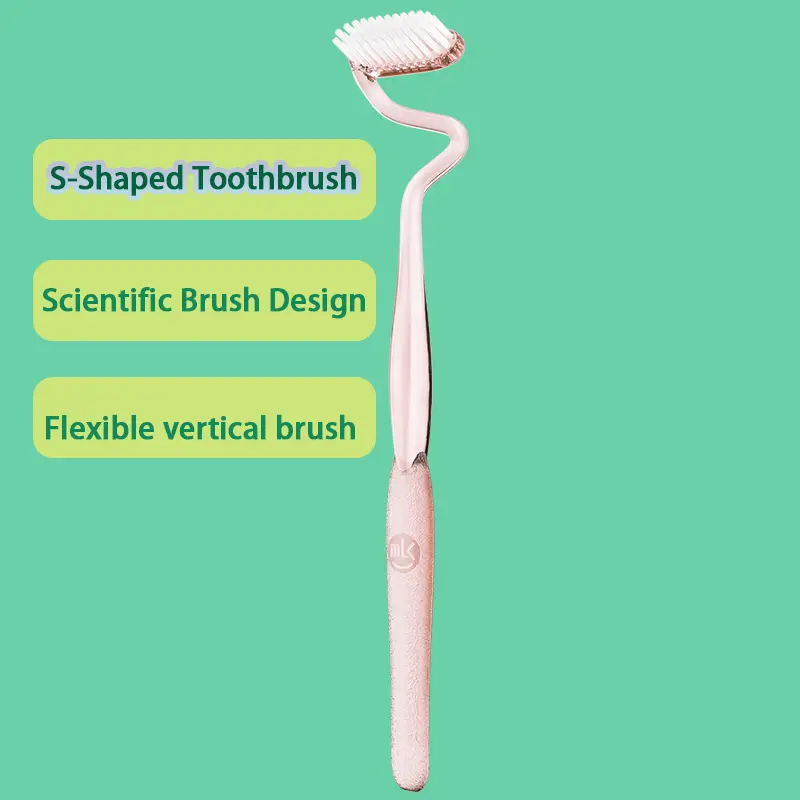 S-Shaped Toothbrush,Scientific Vertical Brush Comprehensive Care for Teeth and Gums,Soft Bristle Toothbrushes Deeply Clean Tongue and Teeth for Adults