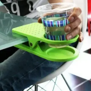 Korean Creative Large Table Cup Holder, Plastic Cup Rack Office Desk Side Clip-On Cup Stand, Big Clamp, Durable & Stylish Design, Desk Accessory