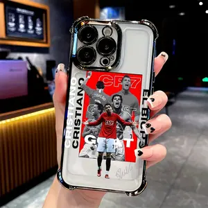 Popular Fashion Football R-Ronaldo Phone Case for iPhone 16, 15, 14, 13, 12, 11 Pro Max, X, XR, XS Max, 8, 7 Plus - Shockproof Transparent Soft Back Cover