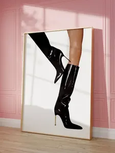 Trendy Retro Wall Art, Black Boots print, Fashion Icon Poster | Dorm Wall art, Bathroom wall art, Bar Cart, Retro Art