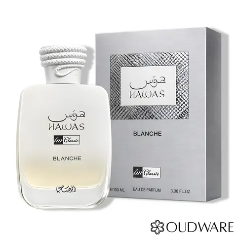 Rasasi Hawas Blanche Eau De Parfum 100ml (3.38oz) - A Elegant and Aromatic Genderless Fragrance