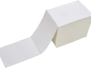 Fanfold 4 x 6 Direct Thermal Shipping Labels with Perforations for Direct Thermal Printers - 500 Labels per stack