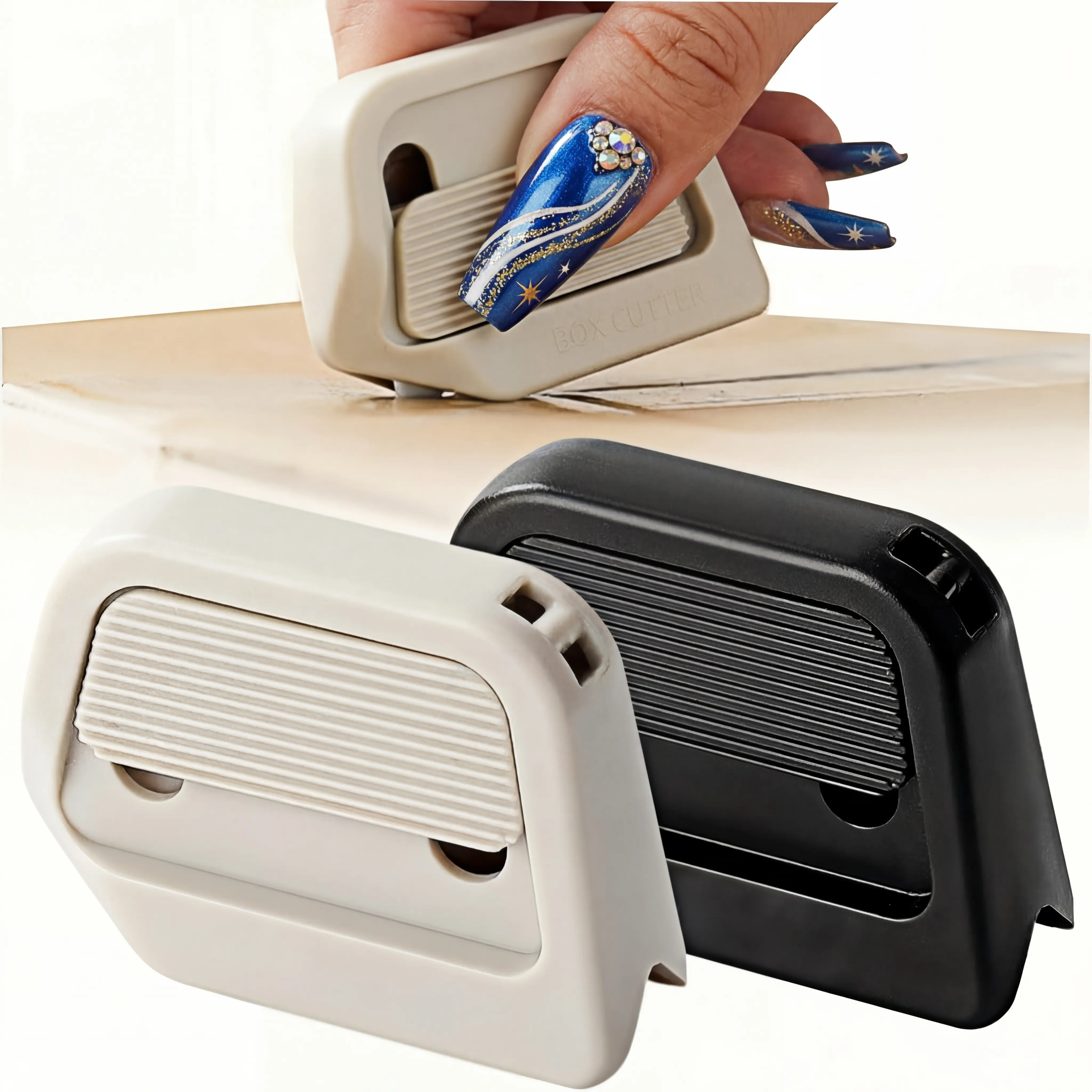 Mini Ceramic Box Cutter with Corner Guide, Opens Packages Without Damaging Contents, Auto Retractable Blade, Compact with Magnetic Storage festival items