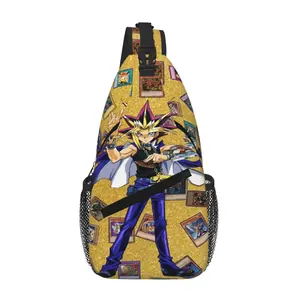Yu-Gi-Oh! Sling Bag Full Print Crossbody Chest Pack Water Resistant Sturdy Zipper Lightweight for Daily Carry Travel and Outdoor