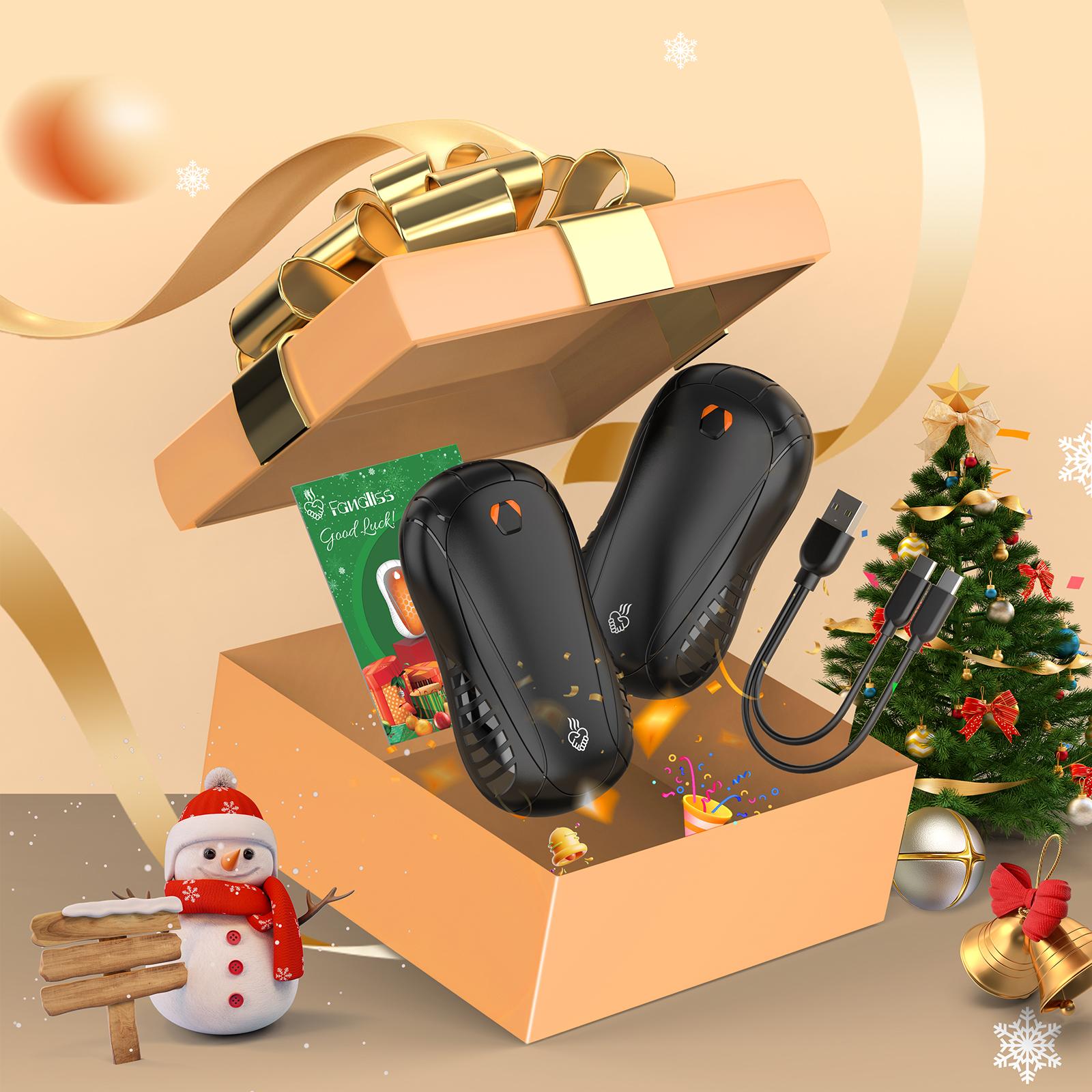 FANDLISS Rechargeable Hand Warmers, USB Charging Portable Pocket Double-Sided Heater, Spider-Style, 6000mAh, 3 Heat Level,2PCS Christmas Gifts FANDLISS Rechargeable Hand Warmers, USB Charging Portable Pocket Double-Sided Heater, Spider-Style, 6000mAh, 3 Heat Level,2PCS Christmas Gifts