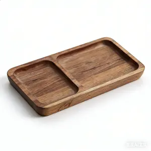 High-Quality Acacia Wood Tray, Wooden Rectangular Tea Tray for Fruits, Desserts, Coffee & Snacks, Ideal for Kitchen and Dining, Perfect for All Occasions