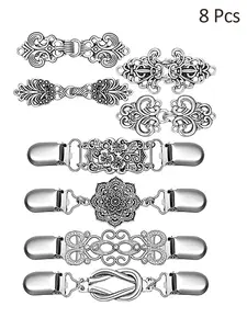 Vintage Sweater Cinch Clips Set of 8, Perfect for Dresses Pants Shirts Shawls Cardigans Collars Brooches, Versatile Fashion Accessories