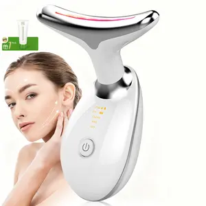 2027 New LED Vibration Neck Massager, Skincare Beauty Instrument, Face Lifting Device, Facial Neck Massager, Home Spa Device, Gift Item, Includes Gel Stick