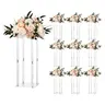 VEVOR 10-Piece Classic Round Geometric Wedding Flower Stand Set, 19.7-in Transparent Acrylic Laminate Column, Cylindrical Decorative Display Rack with Invisible Fixing, Balanced Support, Easy Install (33.07 lbs/15 kg) for Wedding, Party Use#SohoChic