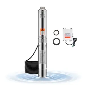 VEVOR Deep Well Submersible Pump, 2 HP Output Power, 115V, 31.7 GPM Flow 450 ft Head, with 9.84 ft Cord, Stainless Steel Water Pump, for Industrial, Irrigation, and Home Use, IP68 Waterproof GradeVEVOR Super Brand Day