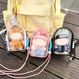 Pink Plastic Transparent Protective Case HD2670901 - Dustproof & Scratch-Resistant Display Box for Dolls & Statues Collectors with Shoulder Strap Modern Storage Organizer Lockable Jewelry Organizer Cover