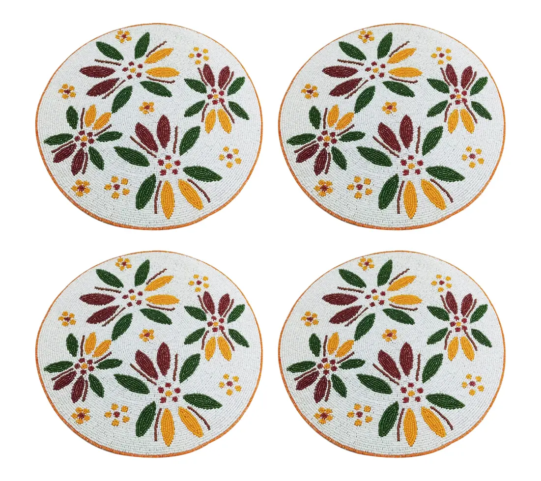 Temp-tations Set of 4 14" Beaded Placemats Temp-tations Set of 4 14" Beaded Placemats