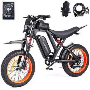 JX Electric Bike for Adults, 2000W Peak Electric Bike, 35MPH 55 Miles Range, 48V 18Ah Battery, 20" Fat Tire Moped Ebike, Hydraulic Brakes, Dual Suspension bicicleta