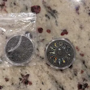 Astrology Coin Collection, 12 Zodiac Signs Coins, Lucky Goddess Protection, Iron Material, New Age Coin, 4cm/1.57inch Size, Desk Ornament