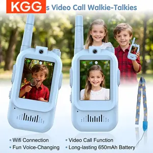 Kids Video Walkie Talkies with Fun Voice Changer & 650mAh Battery, 2.0" IPS Screen, 2.4G WiFi, Long Range Transceiver Toy for Boys Girls Outdoor Camping