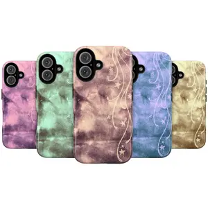 Vintage Marble Gradient Tough Phone Case with Elegant Floral Pattern, Shockproof Protective Cover for iPhone 11 12 13 14 15 16 17 Pro Max Plus, Samsung S23 S24 S25 S26 Ultra