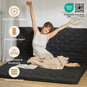 【BEDLORE】Japanese Floor Futon Mattress Twin Size, Viscose Derived from Bamboo, 3" Thick Tatami Mat with High-Density Foam, Foldable & Portable Roll-Up Sleeping Pad, Ideal for Guest Room & Home Use，home comfort tools