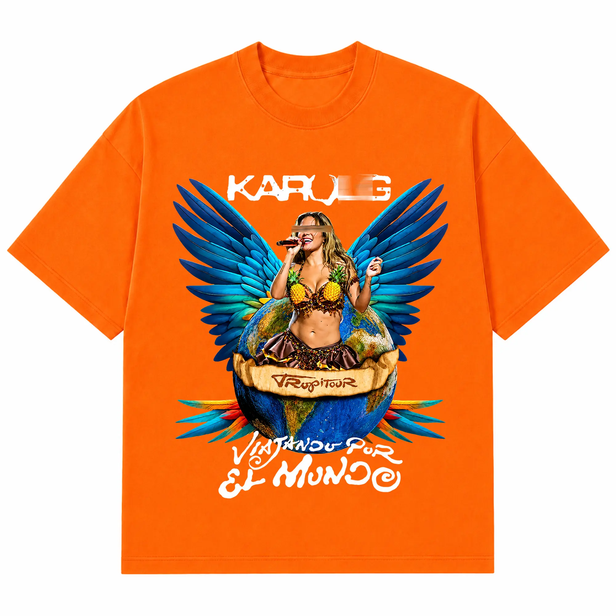 Vintage Karol Graphic Tee - Viajando Por El Mundo Tropitour "Karol" Shirt | Tropitour 2026 Latin Music Tour Shirt - Premium Cotton Urban Streetwear Merch, Gift for La Bichota