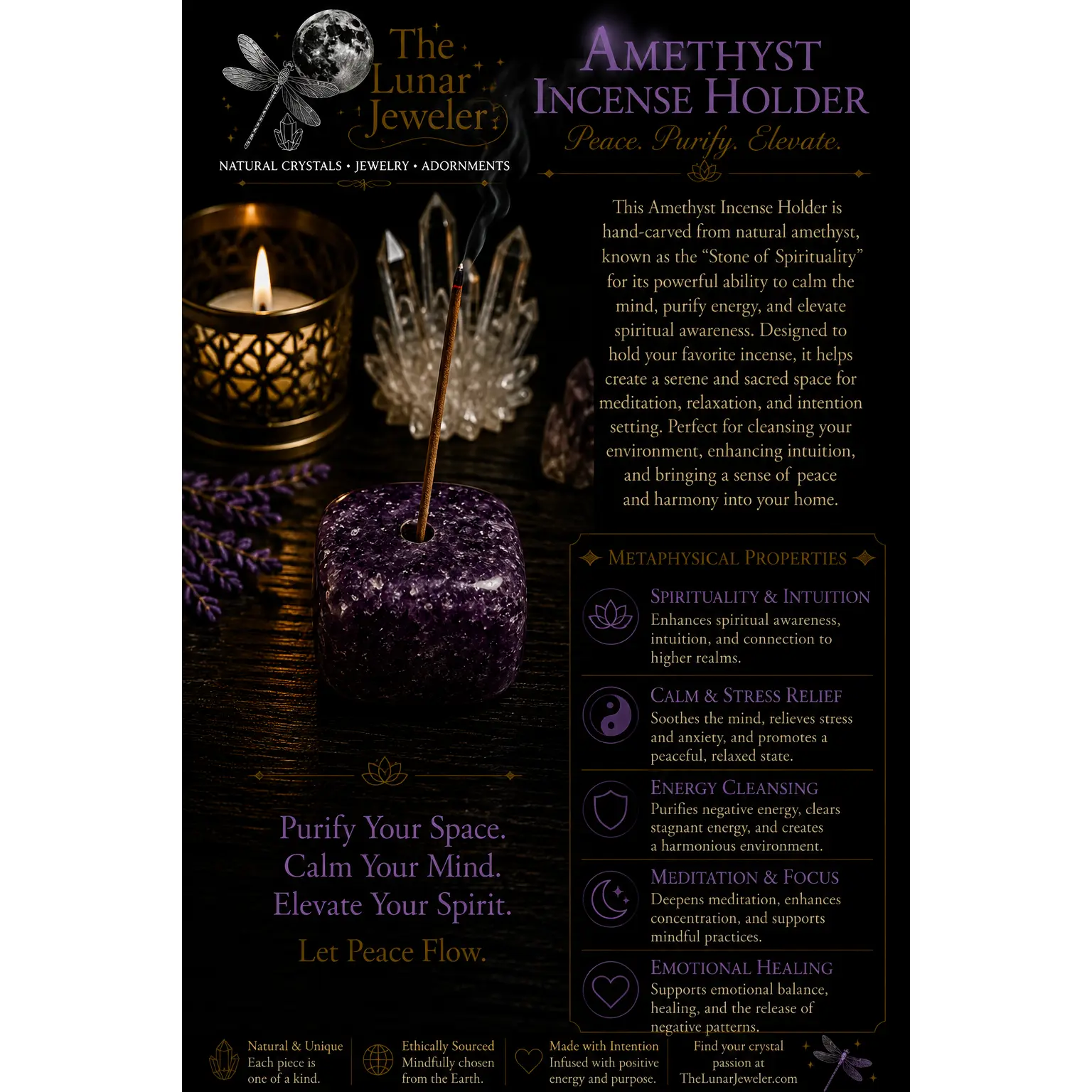 Crystal Incense Holders – Natural Gemstone Incense Burners