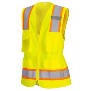 Safety Vest, Woman's Hi Vis Vest, Adjustable Waist Straps, and Pockets